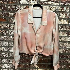 Wilfred Tie-Front Satin Blouse